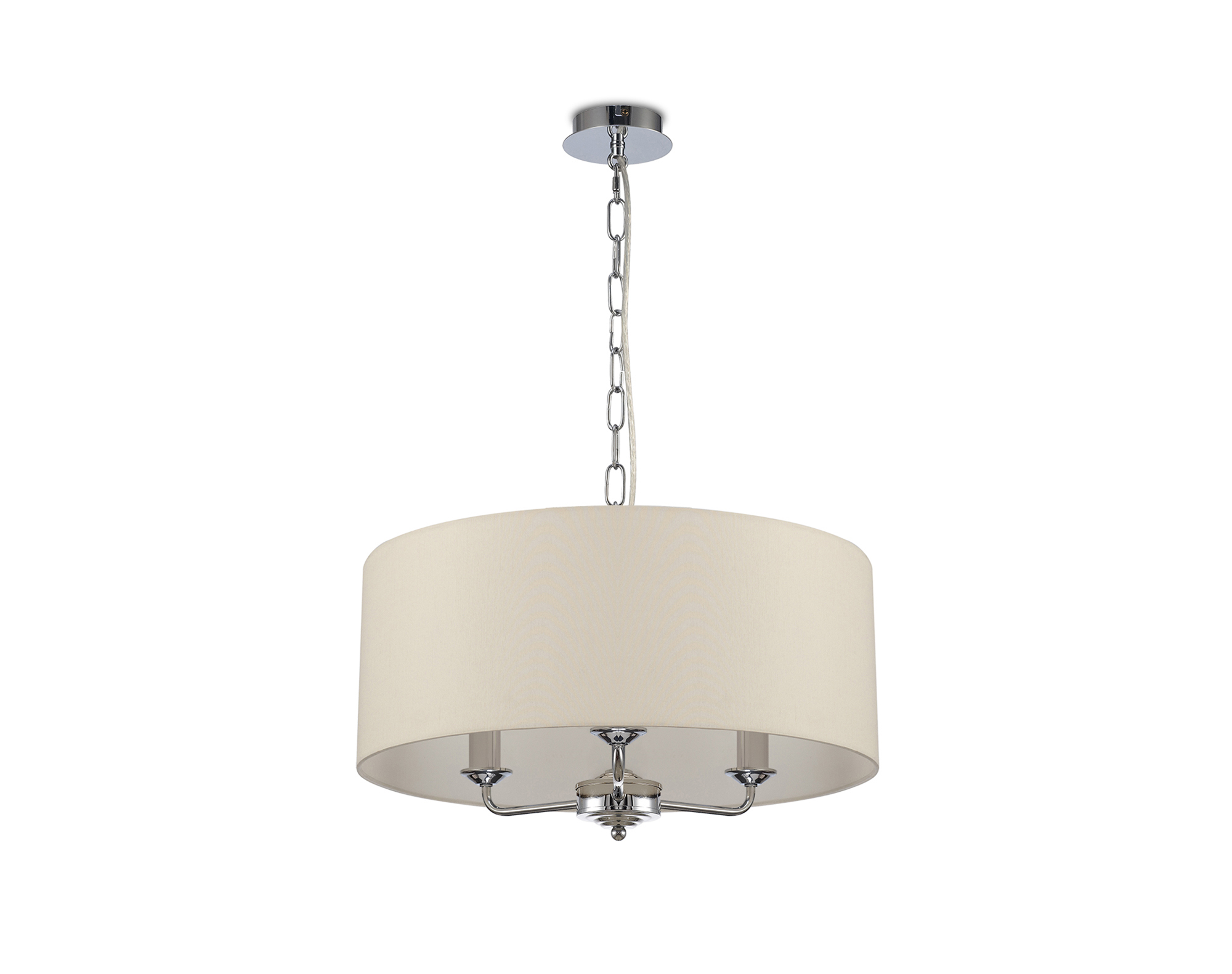 Banyan 50cm 3 Light Pendant Polished Chrome, Ivory Pearl/White DK0023  Deco Banyan